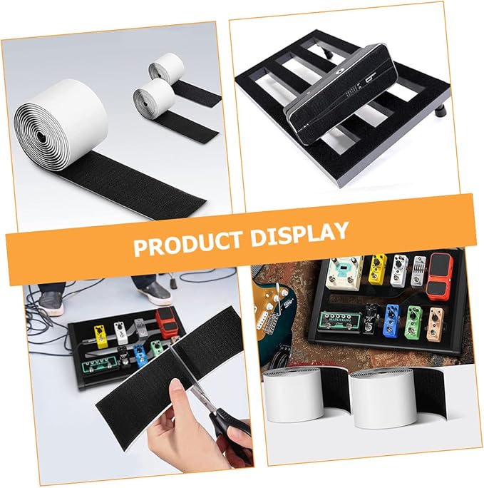 BESPORTBLE 2rolls Pedal Hook and Loop Tape Pedal Mounting Tape for Guitar Pedalboard Accessory