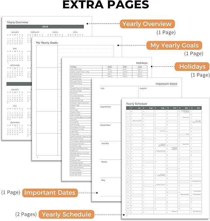 AHGXG Academic Planner 2026-2027, July 2026 - June 2027, Weekly and Monthly, 8.5" x 11", Hardcover, Spiral-Bound, Calendar, Agenda for Women, Student, School, 12-Month Tabs (Colourful Tree)