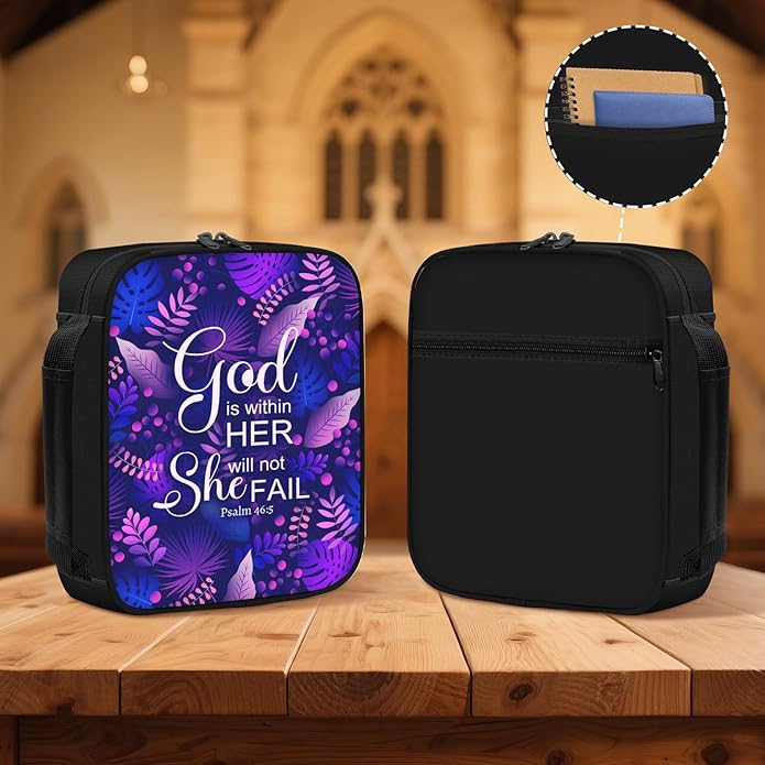 Bible Cover for Women, Bible Holder, Bible Cover With Handles, Bible Carrying Case, Bible Bags With Zipper and Pockets