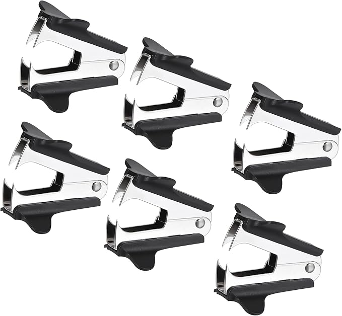 MECCANIXITY Staple Remover Tools, Staplers Puller Steel Jaw for Office Home Desktop Supply Accessory, Black Pack of 6