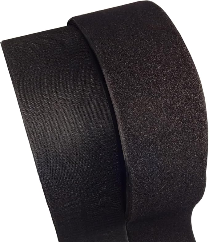 BlueDot Trading Hook & Loop Fastener Sew On Style for use with Bags, Clothes, Costumes, Office, Home, Crafts or School, 6" Wide x 5' Length, 1 Set of Black