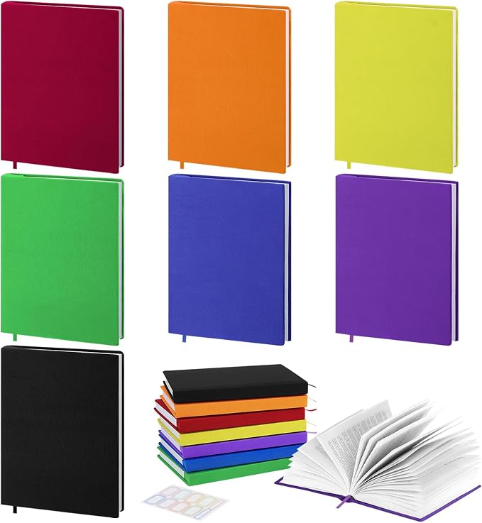 Moko Book Cover, Stretchable Reusable Jumbo Book Cover Protector for Textbook Hardcover Books up to 9 x 11 in, Fabric Books Sox, Back to School Supplies, 7 Pcs