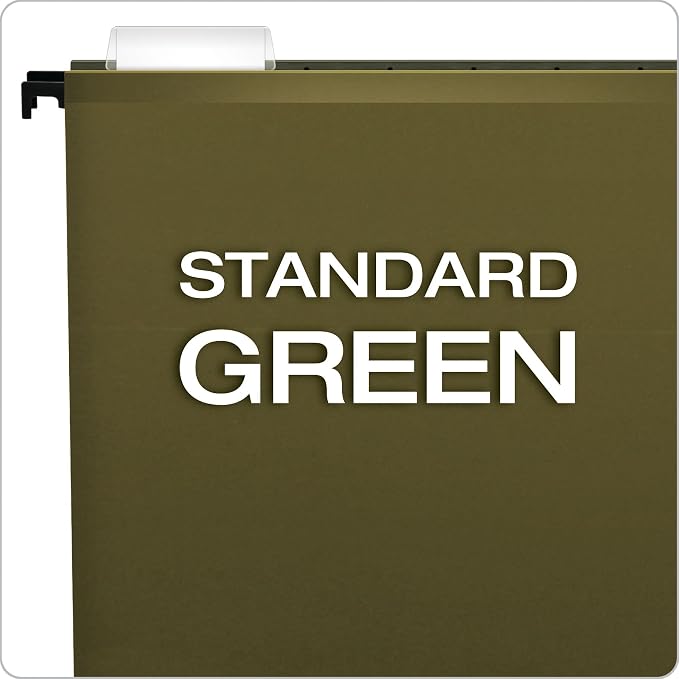 Pendaflex SureHook Reinforced Hanging Folders,Letter Size,Standard Green,20 per Box (8-1/2 x 11),(Pack of 5)