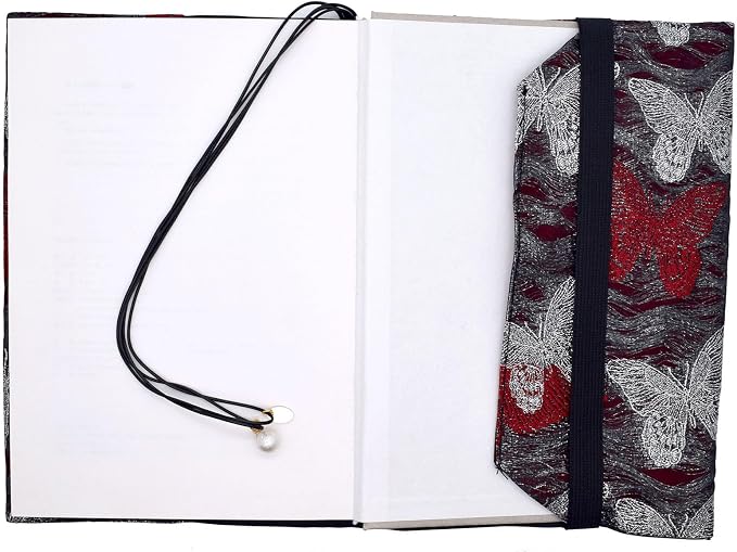 BLBMH 5.5x8.5 Fabric Bible Cover Non-Stretch | Built-in Bookmark | Handmade Washable Book Sleeve for Paperback Journal Privacy Reading Gift for Women - Butterfly C