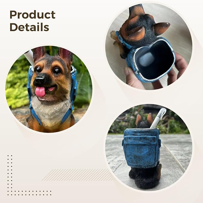 Dog Pen Holder, German Shepherd Pen Holder, Unique Desk Storage Container, Creative, Ideal for Office and Home pen storage