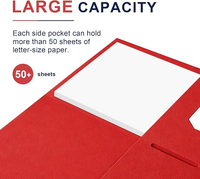 Two Pocket Folders, Paper File Folders with Pockets, Letter Size, 12 Pack | 8.5x11 Paper, Business Card Slot, Black to School Supplies, For Kids, Students, Teachers, Office Organization