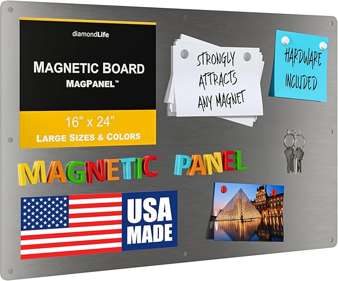 16"" x24 - Magnetic Board - Memo & Vision Board for Home, Office, and Classroom - Magnet Board for Kids - Pre-drilled Mounting Screws Included