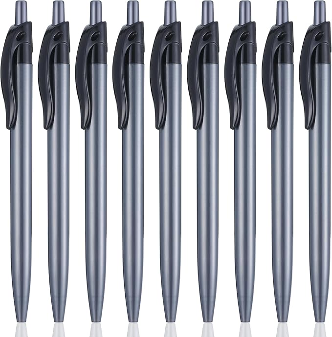Retractable Black Ballpoint Pen Pack of 50 Black Pens Bulk for Smooth Writing 1.0mm Medium Black Ink Pen, Click pens with Comfort grip, Idea for Journaling, Planner, Note Taking Office School