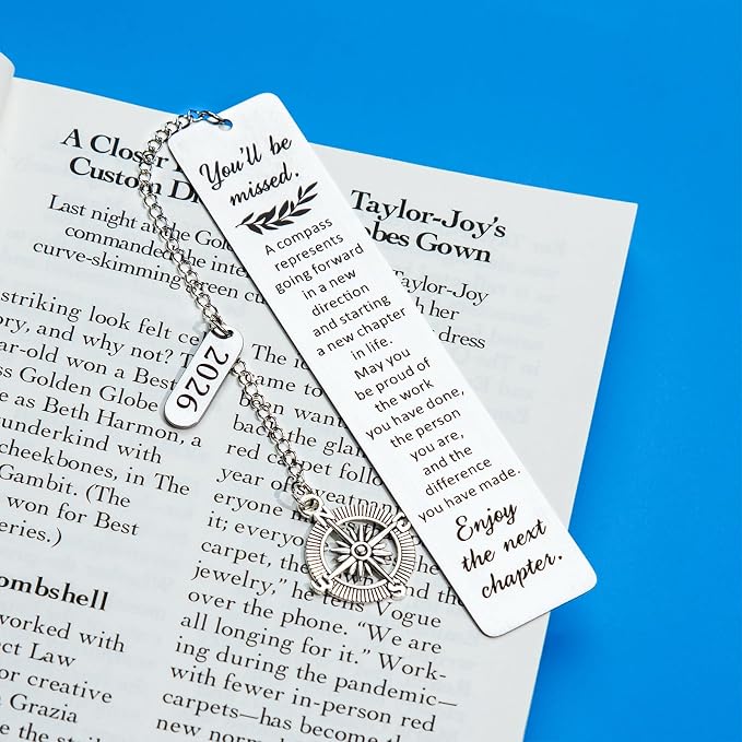Retirement Gifts, Coworker Leaving Farewell Going Away Goodbye Gifts for Friends Nurse Boss Teacher Employee, Come with A Gift Box, Durable Lightweight Bookmark, Made of Stainless Steel, Page Holder