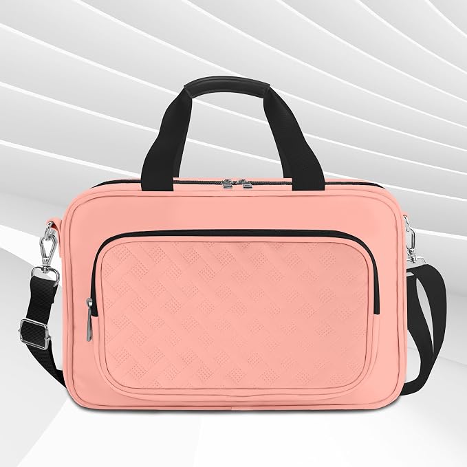 Bible Cover,Pink Large Bible Bag for Women, Study Supplies Journaling Kit Book Carrying Case with Bible Highlighters Shoulder Strap Christian Gifts