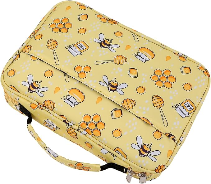 Bible Cover Carrying Book Case Church Bag Bible Protective with Handleand Zippered Back Pocket, Gift for Girls Women Mother Men Women Father Kids(Yellow)