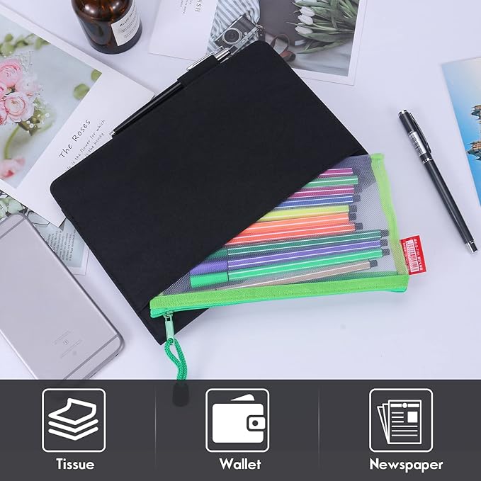 Executive Size Notebook Cover for Rocketbook A5 8.8"x6" Inch, Waterproof Portfolio Organizer with Pen Loop Holder & Card Slots, Protective Case for Journals - Business Travel & Office Use (Black)
