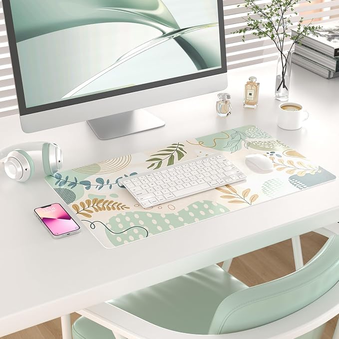 Colorful Star Minimalist Large Mouse Pad, Abstract Botanical Waterproof Desk Mat, Boho Computer Gaming Mouse Pad, XL Full Desk Mousepad Non Slip Writing Pad for School Office Home 23.6" x 13.8"