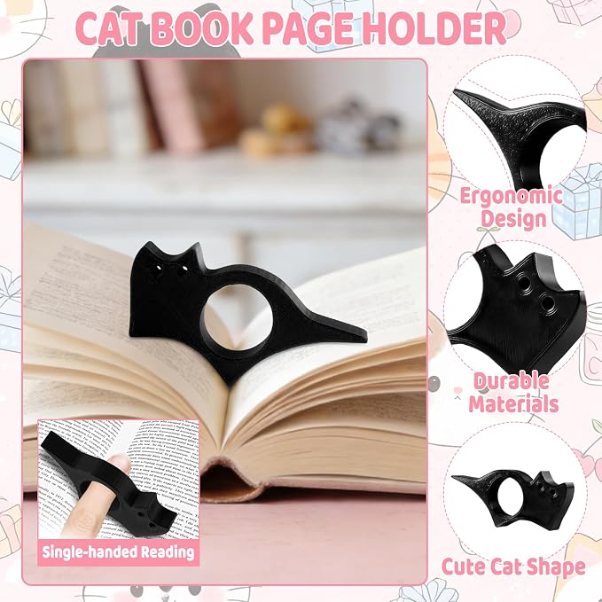 9Pcs Cat Gifts for Women Men Cute Book Page Holder Set Funny Bookmarks Bulk Cat Bookmarks for Book Lovers Cats Lover Birthday Gifts for Reader Coworker Friends Adult Cats Owner Reading Accessories