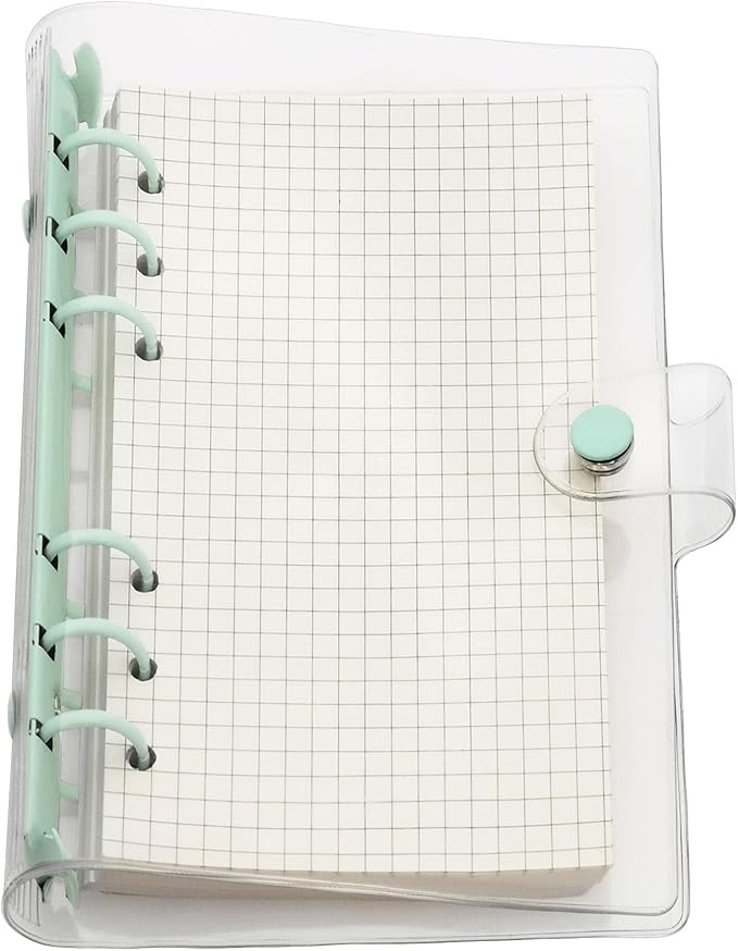 A6 A5 6-Holes Colorful PVC Cover Personal Organizer with Snap Button Closure File Folder for Loose Leaf Sheet Notebook (Holiday, A6 mini Set)