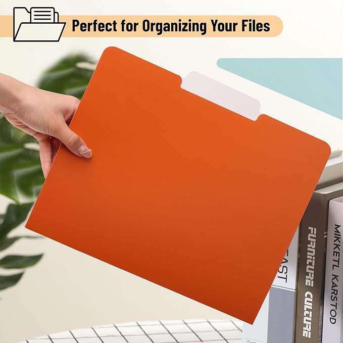 Mr. Pen- Office File Folder, 18 Pack, Retro Colors, 1/3-Cut Tab, Colored File Folders Letter Size, Colored Folders, Office Supplies File Folders with Tabs