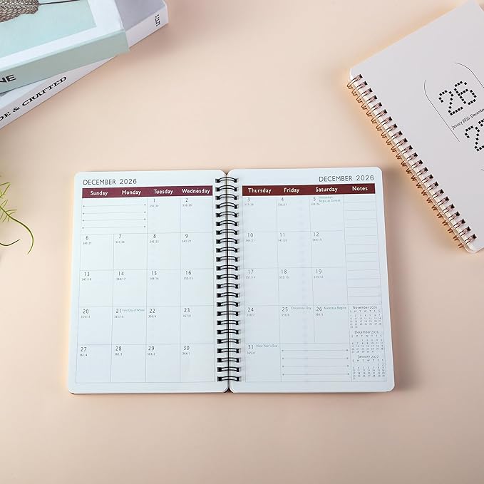 2026-2027 Monthly Planner-A5 Size Calendar Planner -Thick 120g Paper | Hard Cover with Elastic Band and Inner Pocket |Planner For Women,Men |Perfect for Office Home School Supplies & Personal Organizer (Blue-green)
