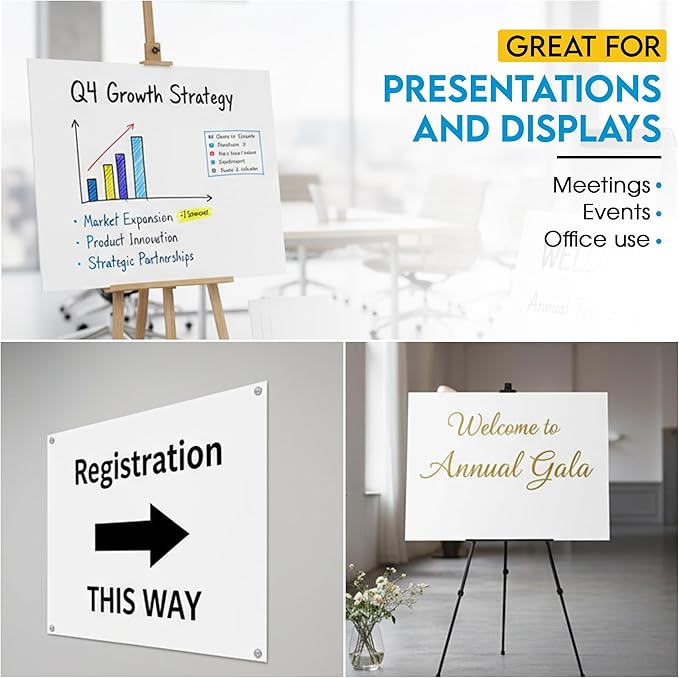 Enday White Poster Board, 11"x14" Heavyweight Poster Board Bulk (50 Pack) Thick White for School Supplies, Presentations, Display Board, Poster Paper Crafts