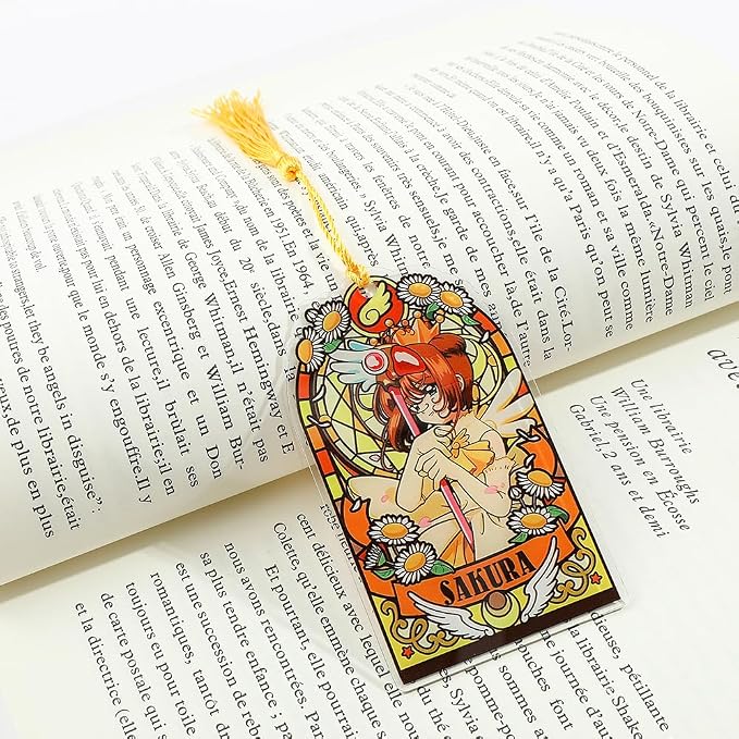 Anime Magic Cards Captor Sakura Bookmarks Set - Sweet Cartoon Cute Book Marks for Reading Women Men Anime Fans, Book Accessories Collection Decor Hangings Gifts (Acrylic Style 8)