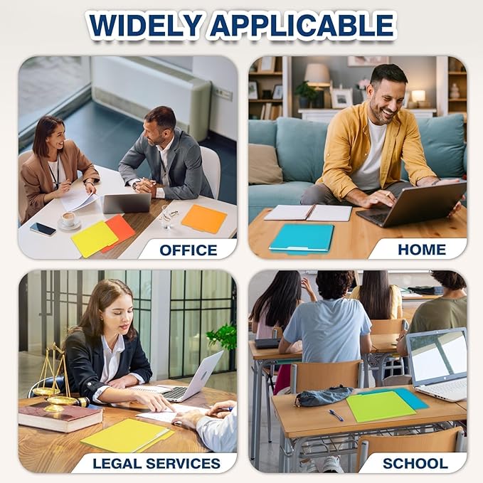 H4D 30 Pack Plastic File Folders Heavy Weight, Poly Colored File Folders 1/3-Cut Tabs with Sticky Labels, Letter Size, Assorted Colors