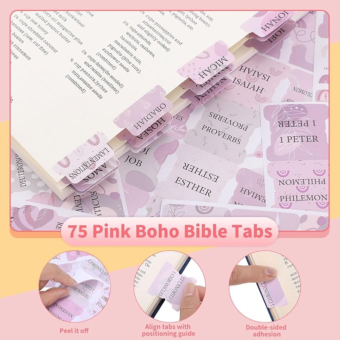 BESARME Pink Flower Bible Cover Case for Women, Large Bible Case Bibles Bag Bibles Study Supplies Christian Gifts Religious Easter Gifts for Girls