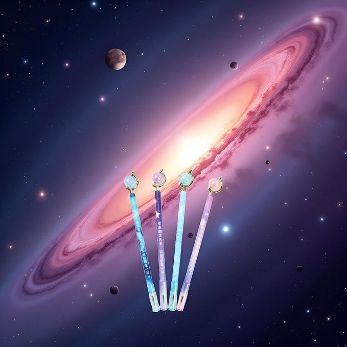 1Pc Black 0.5mm Gel Pen Ball Pen Starry Sky Planet Ball Rotate Gel Pen Signature Pen Student Study Stationery Gel Ink Rollerball Pens Rollerball Pens Writing and Correction School Office Supplies