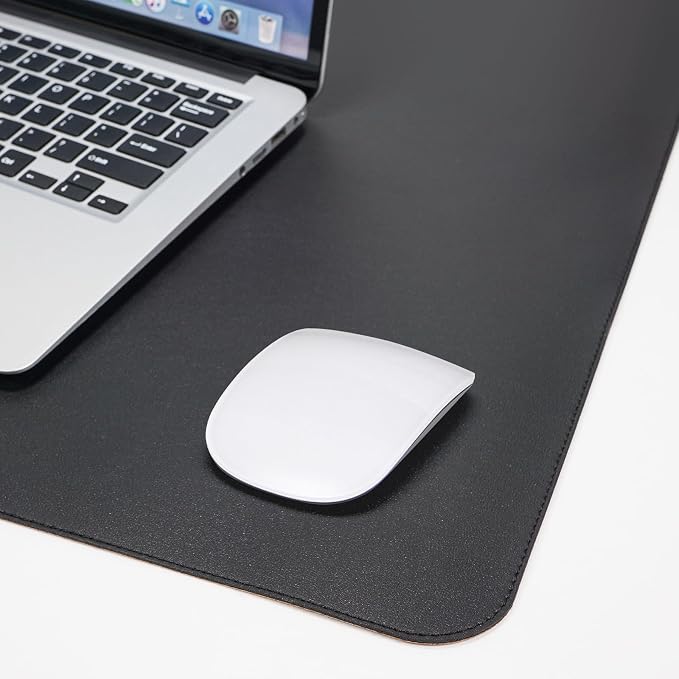 AFIING Cork Desk Mat 55" x 17", Dual-Sided Natural Cork & PU Leather Desk Pad, Non-Slip Waterproof Large Mouse Pad for Office, Home & Gaming (Black)
