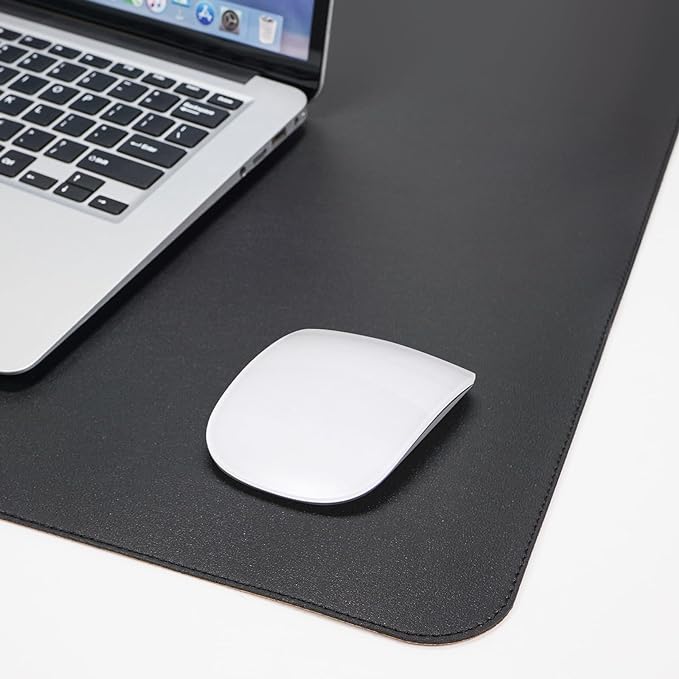AFIING Desk Mat 35.4" x 17", Cork & PU Leather Desk Pad, Black | Large Mouse Pad, Waterproof Desk Protector, Office Desk Mat & Laptop Blotter