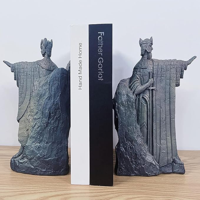 Lord of The Rings Bookends, Resin Decorated Bookshelf, 9.8 Inch Lord of The Rings Gifts Book Ends Non-Slip Book Divider for Library Office Home Study