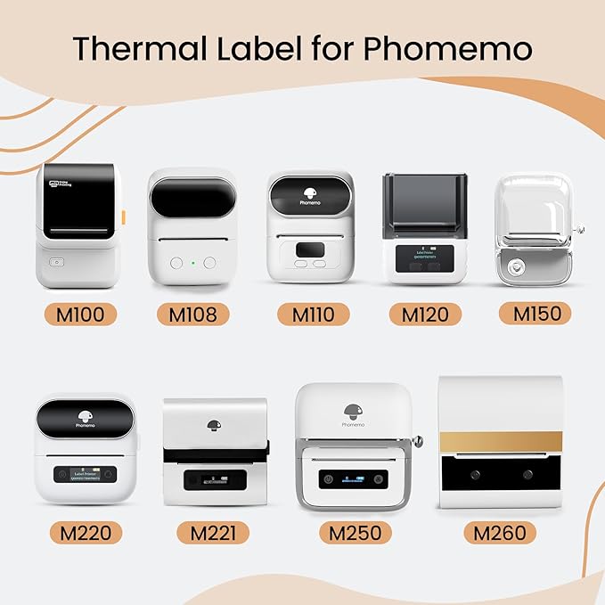 Phomemo Labels,Jewelry Price Tags - Self-Adhesive Sticker Labels Compatible with Phomemo M100/M110/M220 Label Printer,M110 Thermal Label for Cabel, 1.18 x 0.98 Inch (30x25mm+45mm),100PCS x 3 Roll
