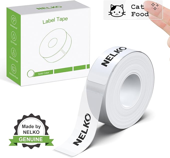 Nelko Genuine P21 Label Maker Tape, Adapted Label Print Paper, 14x50mm (0.55"x1.97"), Standard Laminated Labeling Replacement, Multipurpose of P21 Label Maker, 180 Tapes/Roll, 1 Roll, Transparent