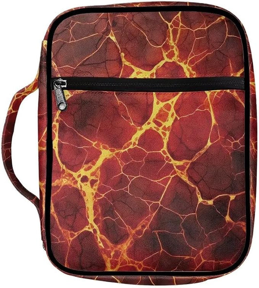 Coldinair Fire Bible Cover Case for Men Women,Bible Bags Book Covers Kids Scripture Carrying Case with Handle and Pocket,Bible Book Carrying Case Tote Handbag