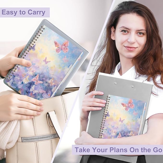 2026 Planner, Weekly and Monthly Academic Planner Calendar (JAN.2026 - DEC.2026), Planning Agenda Book, for Office Desk Accessories and School Supplies, A5(6.3" x 8.5") (Butterfly Waltz)