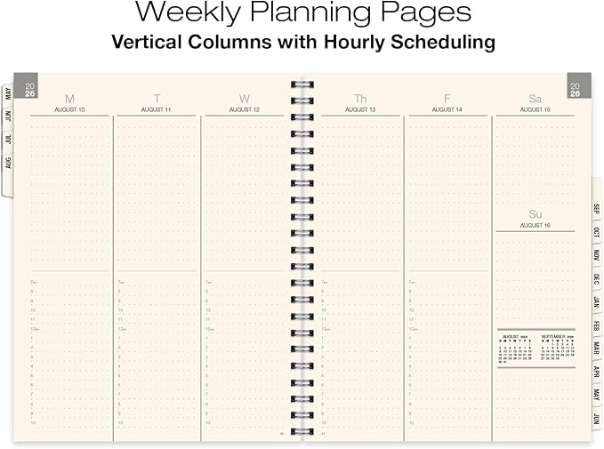 ESSENTIAL 2026-2027 Monthly & Weekly Planner with Tabs, 8.5"x11": 14 Months (May 2026 - June 2027), Professional, Simple, Easy-to-Use Design and Frosted Poly Cover for Extra Protection (Frosted)