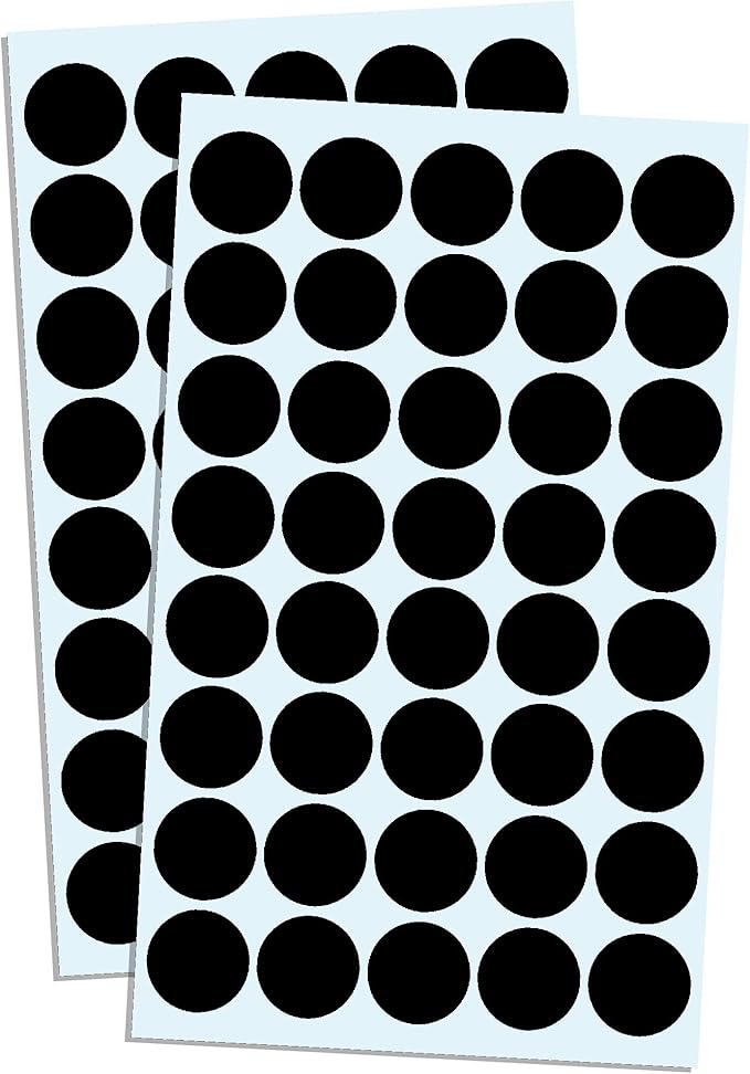 2000 Pack, 3/4" Round Dot Stickers Circle Labels - Black