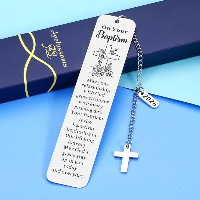 Baptism Gifts for Boys Girl 2026 Baptism Gifts for Women Men Baptism Bookmark Christian Gifts for Teens Girl Confirmation Gifts for Teen Girls Boys Bible Accessories First Communion Birthday Easter