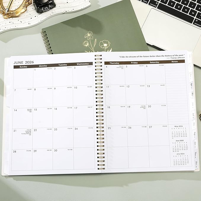 2026 Planner - Planner 2026, Weekly and Monthly Planner, Jan 2026 - Dec 2026, 6.4" x 8.5", Monthly Tabs, Hardcover, Daily Organizer