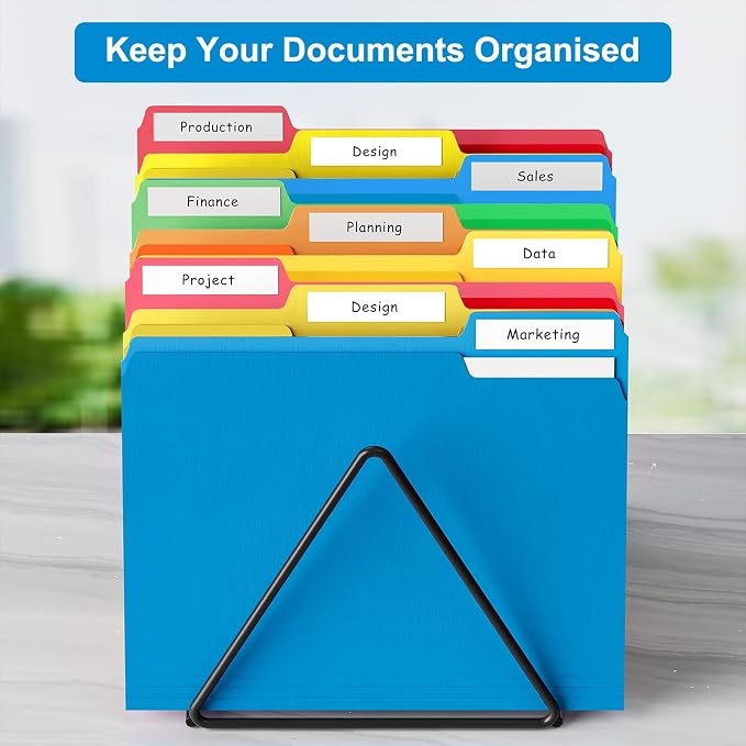 HABGP 40 Pack Manilla Folders 8.5 x 11 Inch, 1/3-Cut Tab Colored File Folders Letter Size, Paper File Folders, Manila Folders Home Office School Supplies for Documents Files, Assorted 4 Colors