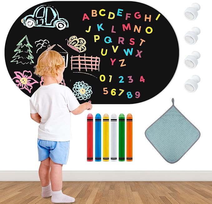 Magnetic Wall Decal,16x32 Inch Arched Magnetic Chalkboard for Wall,Suitable for Home Decoration Wallpaper and Game Room (Black