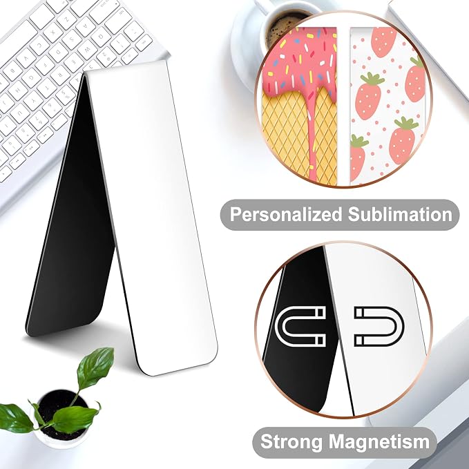 Eaasty 30 Pieces Magnetic Bookmark Book Marker Clip Sublimation Page Marker for Home Students Teachers Classroom Office Reading Supplies (Classic)