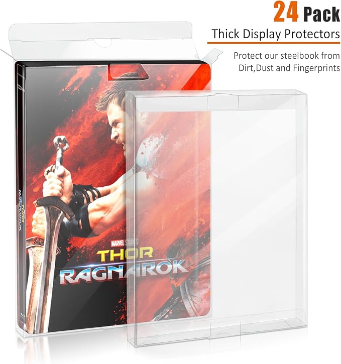 Steelbook Protector Case Protectors Blu-Ray Steelbook Slipcover, Suitable for 4K Steelbook Arrow Video & Criterion - 24 Packs