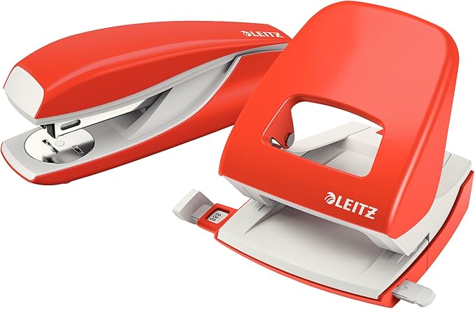 Leitz 55020020 Ergonomic Metal Stapler, Light Red