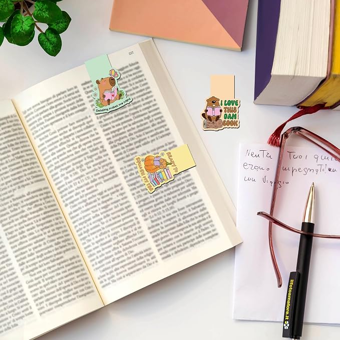 Funny Magnetic Bookmarks Gifts - 8 PCs Cute Magnet Book Marks for Reading Women Bulk Page Markers Clips for Book Lovers Readers Bookish Bookworm Kids Students Teachers Birthday Accessories