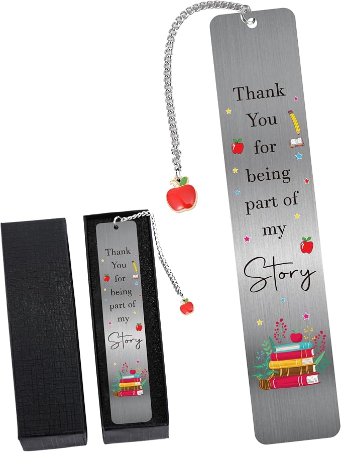 Thank You Gifts Metal Bookmark, Thank You for Being Part of My Story, End of Year Gifts for Wome Friends Teachers Coworkers, Appreciation Book Mark Gift Set for Birthday Christmas Blanket Stuffer