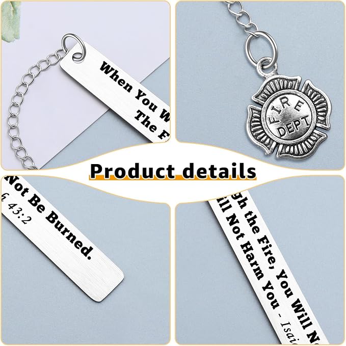 Firefighter Gifts for Men Firefighter Prayer Bookmark Fire Fighter Accessories for Husband Wife Graduation Gifts Idea for Son Daughter from Mom Dad Fireman Christmas Birthday Presents