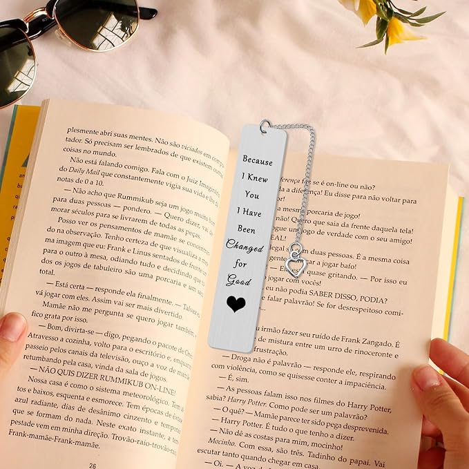 Best Friend Bookmark Gifts Long Distance Friendship Gifts Because I Knew You I Have Been Changed for Good Book Marker Reading Lovers Gift for Women Men Coworker Reader Christmas Graduation Gifts