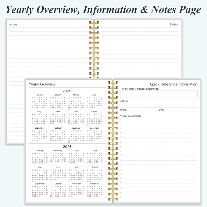Bill Organizer - Monthly Bill Payment for Personal Budgeting Financial, Payments Checklist Organizer, 5.8" x 8.5", Rose Flower