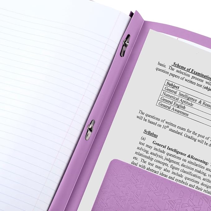 Five Star Folder, 2-Pocket, Prong Fasteners | Amethyst Purple | Pack of 2 | Stay-Put Design