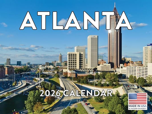 Atlanta Calendar 2026 Wall 12 Month Monthly GA Scenic Georgian Souvenirs ATL Themed Gifts | American Made In The USA