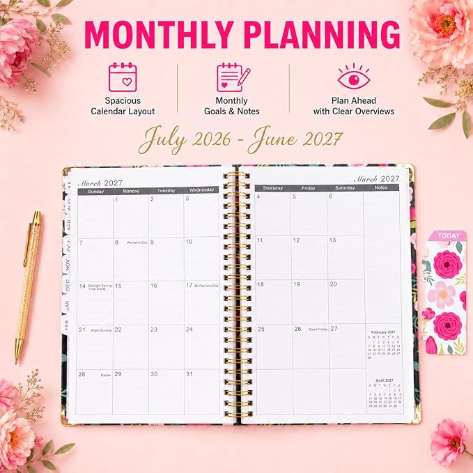 Fuck it Planner Calendar 2026-2027 - A5 6.2*8.5" Weekly Monthly Swear Notebook for Goals Productivity, Fucking Sweary Daily Agendas Organizer Get Shit Done Journal, Funny Gifts for Tired Women, White